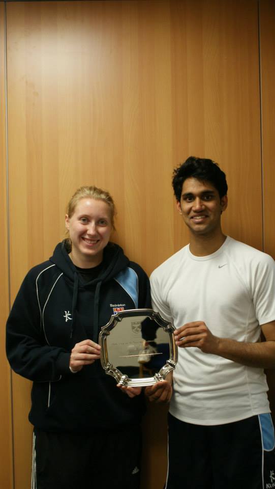 Maneesh Kuruvilla, one of the winners of the St. Andrews's Badminton Championship